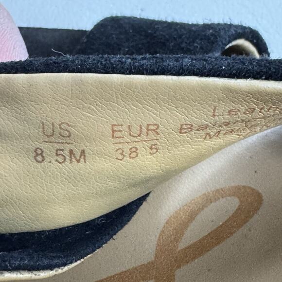 Sam Edelman Yancy Suede Ankle Strap Peep Toe Block Heel Sandals Black Womens 8.5 - Picture 14 of 16